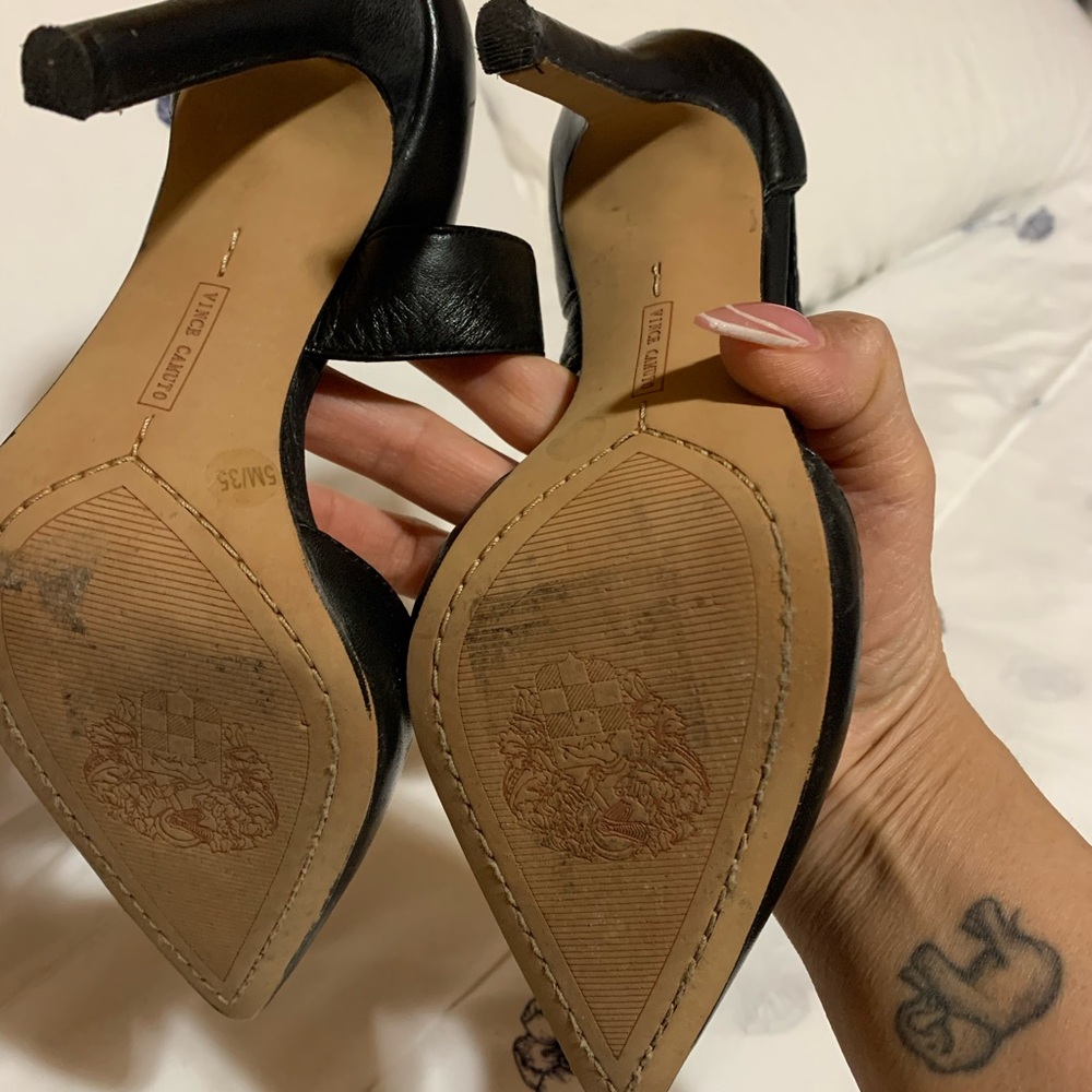 Elegant Black Leather Women's Heels